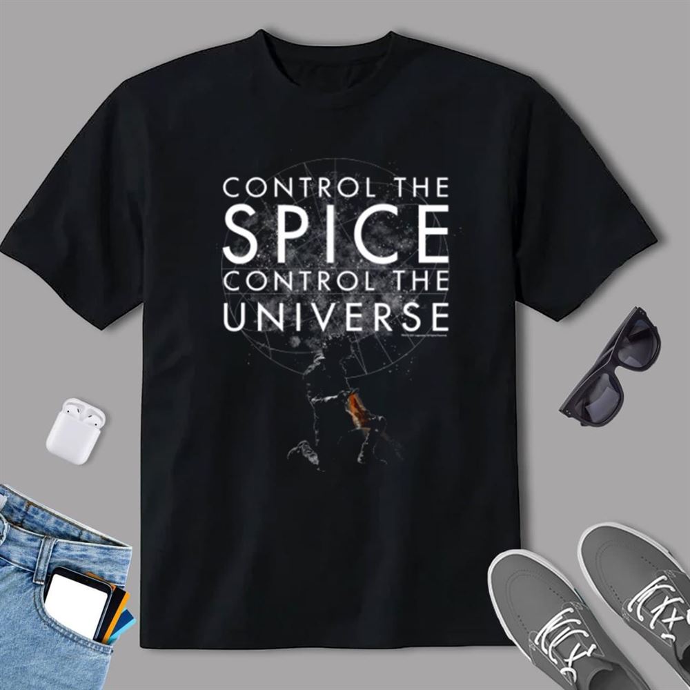 Dune 2021 Control The Spice Control The Universe Black T-shirt