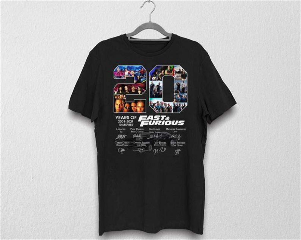 Fast And Furious 20 Years 2001-2021 T Shirt