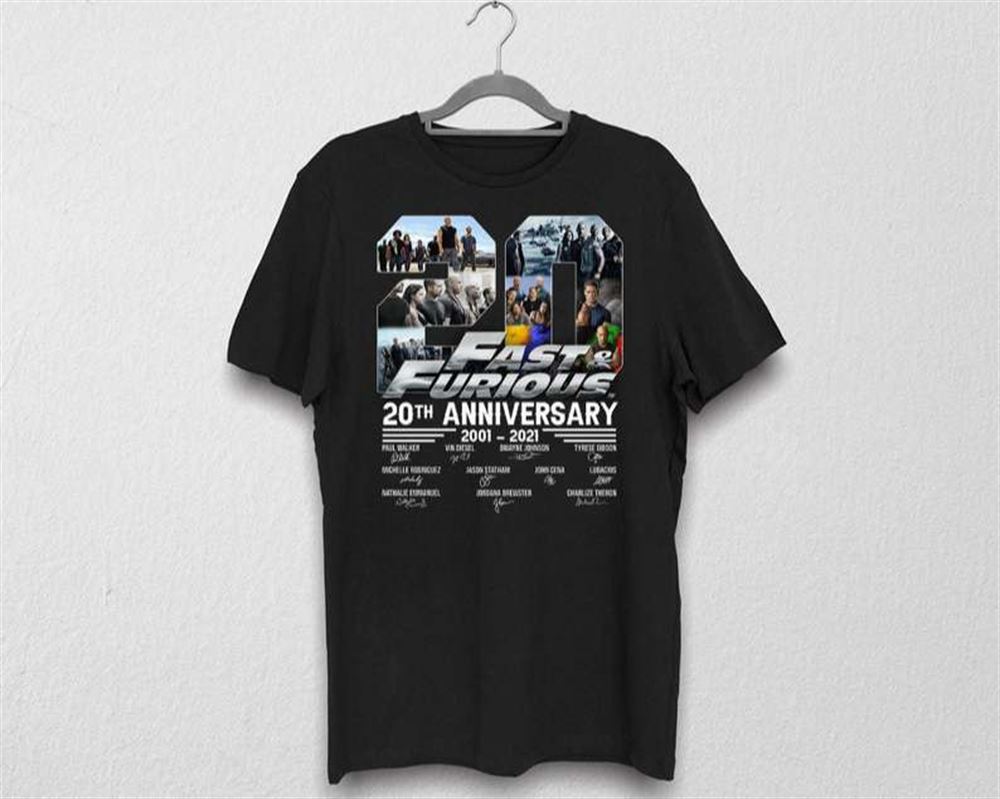 Fast And Furious 20th Anniversary 2001-2021 T Shirt