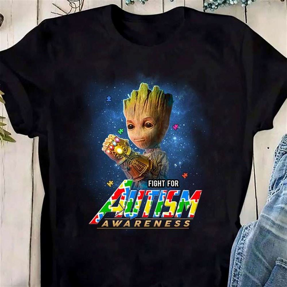 Fight For Autism Awareness Groot Avengers T-shirt