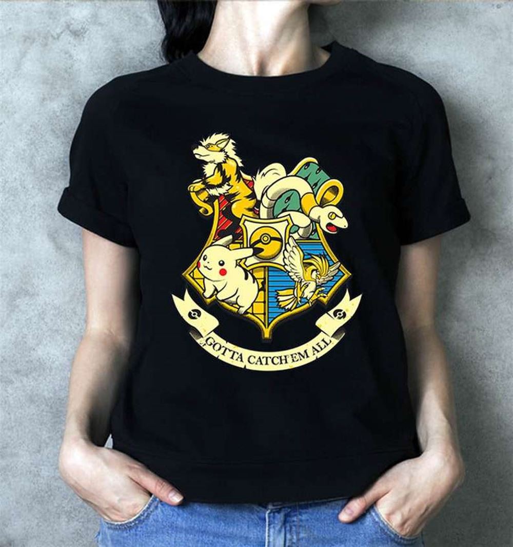 Funny Pokemon Hogwart Logo Harry Potter T-shirt