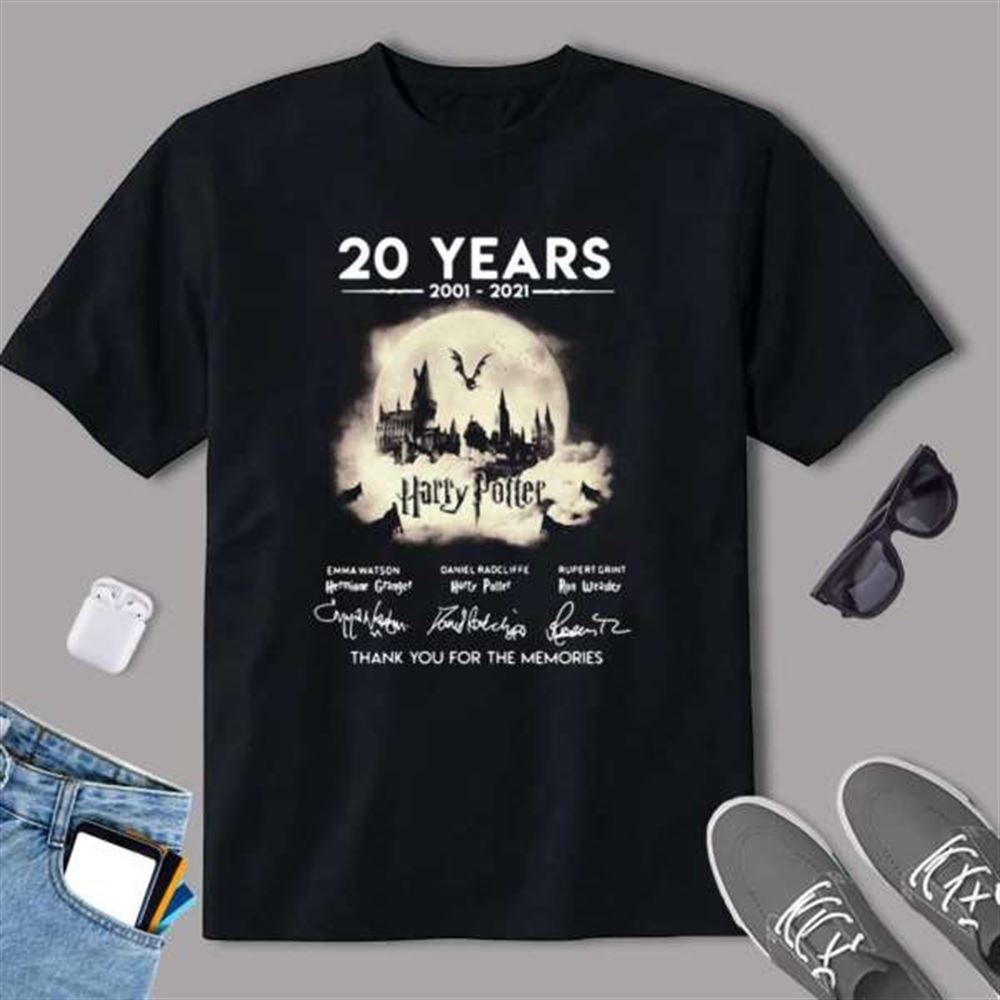 Harry Potter Thank You For The Memories Signatures 20 Years Graphic T Shirt