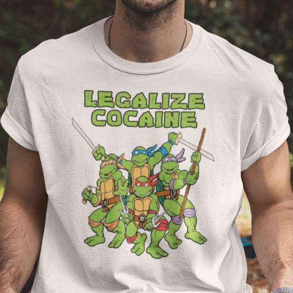 Legalize Cocaine Ninja Turtles Graphic T Shirt