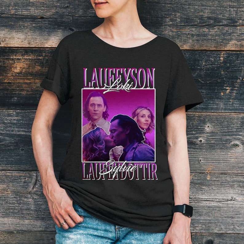 Loki Laufeyson Sylvie Laufeydottir Kissing Scene Vintage T-shirt