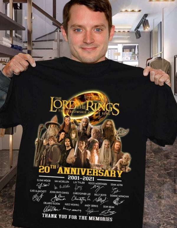 Lord Of The Ring T Shirt 20th Anniversary Signatures T Shirt Merch