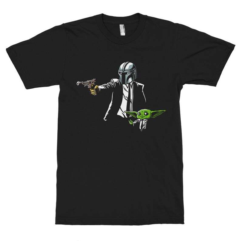 Mando And Baby Yoda Pulp Fiction T Shirt Star Wars