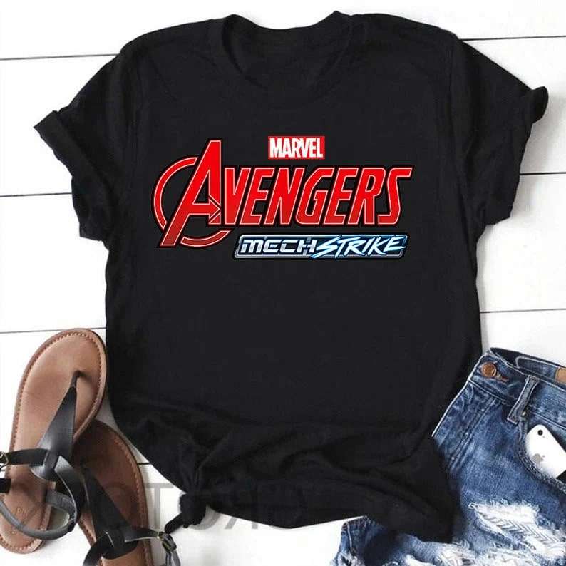 Marvel Avengers Mech Strike Text Stack T-shirt