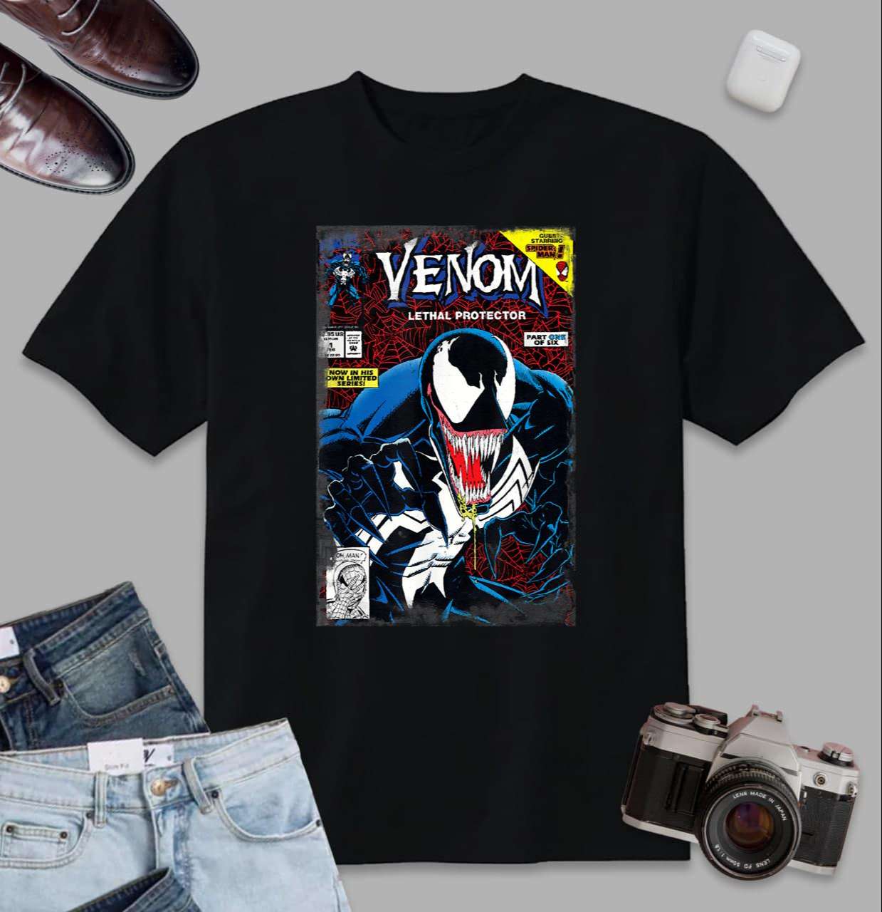 Marvel Venom Vintage Comic Book Cover T-shirt