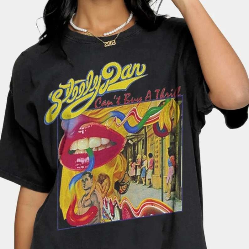 New Steely Dan Aja Cant Buy A Thrill Mens Black T-shirt