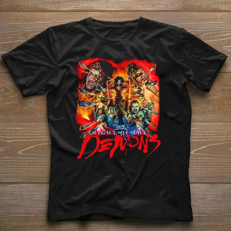 Night Of The Demons 1988 T Retro Horror Comedy Movie Vintage Graphic T-shirt