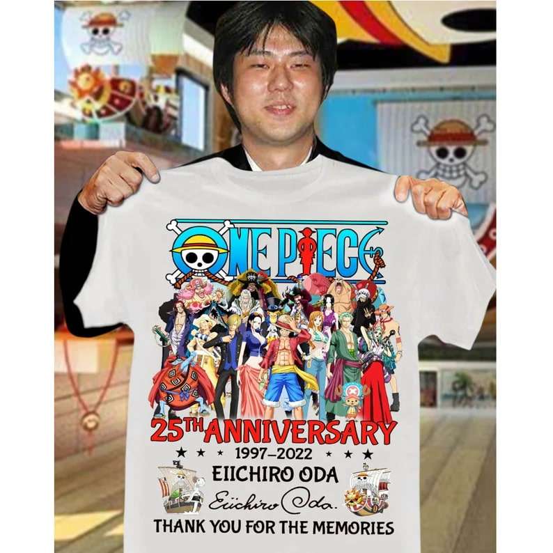 One Piece 25th Anniversary 1997 2022 Eiichiro Oda Thank You For The Memories T-shirt