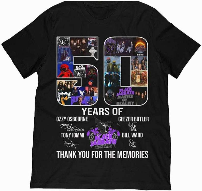 Ozzy Osbourne Geezer Butler Tony Iommi Bill Ward Thank You For The Memories T-shirt