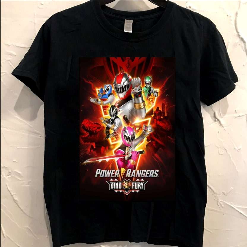 Power Rangers Dino Fury Movie Poster Classic Black Unisex T-shirt