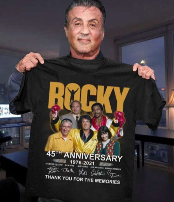 Rocky 45th Anniversary 1976-2021 Signature T Shirt Merch