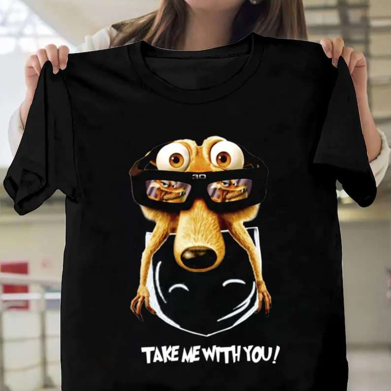 Scrat Ice Age Take Me With You Ice Age Cartoon Movie T-shirt