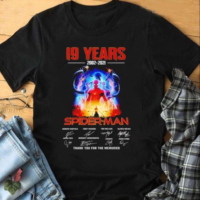 Spider Man 19 Years 2002 2021 Thank You For The Memories T-shirt