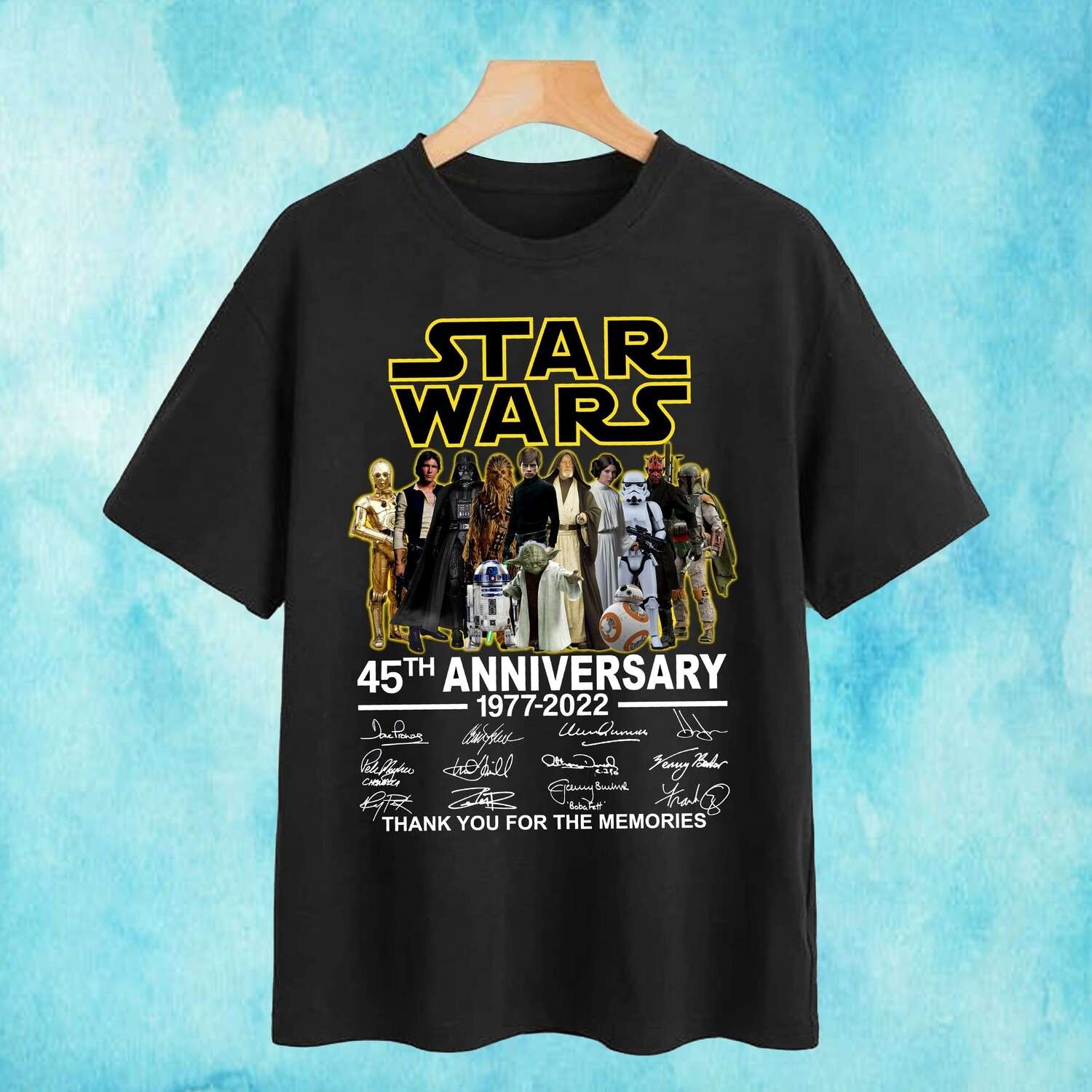 Star War 45th Anniversary 1977-2022 Thank You Memories Signatures T Shirt