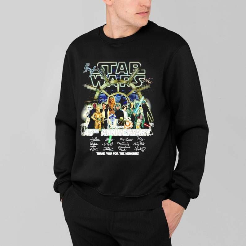 Star Wars 1977-2022 45th Anniversary Signatures Thank You For The Memories T Shirt