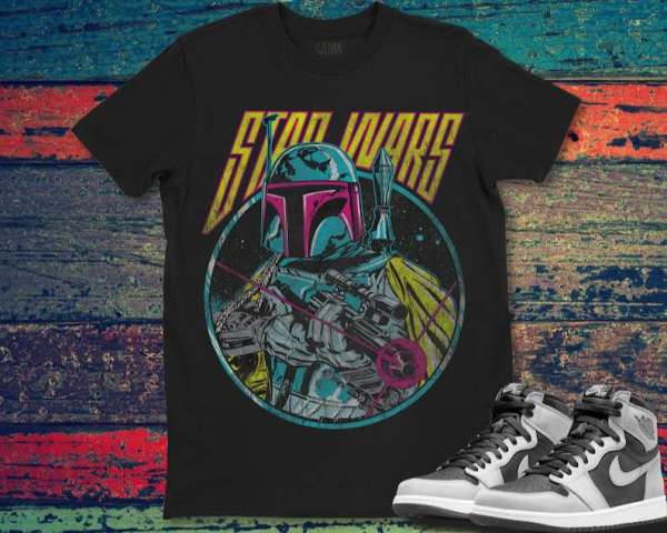 Star Wars Boba Fett Neon Blaster Graphic T-shirt