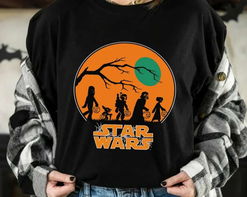 Star Wars Characters Walking Halloween Night T-shirt