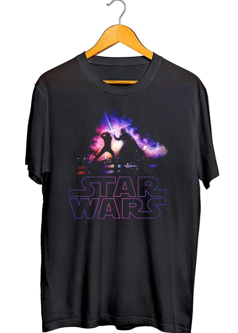 Star Wars Crossing Sabers Duel Black Unisex T-shirt-trungten-1lza3