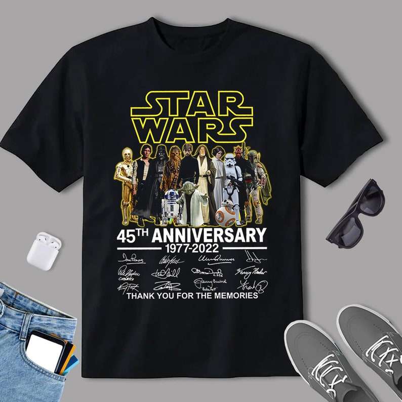 Star Wars Movie 1977-2022 Character Signatures T-shirt