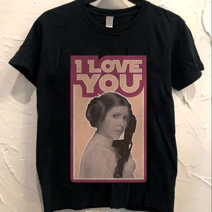 Star Wars Princess Leia Quote I Love You Classic Black T-shirt