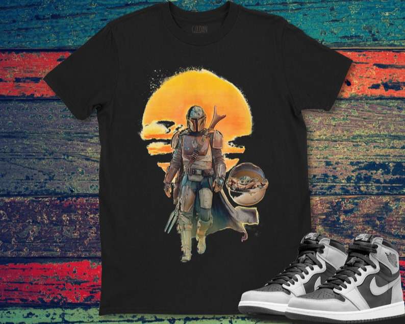 Star Wars The Mandalorian The Child Baby Yoda Sunset T Shirt