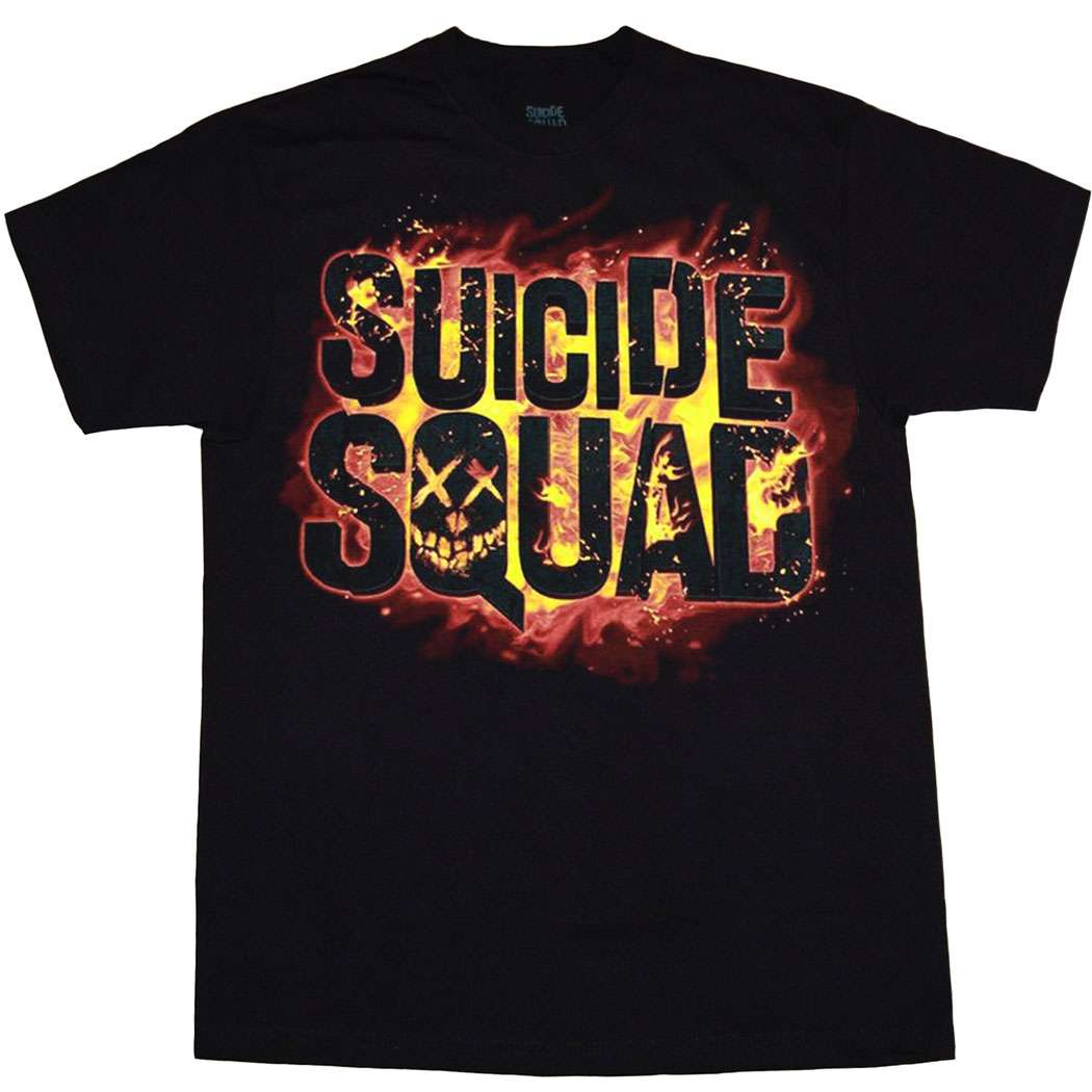 Suicide Squad Movie Flames Logo T Shirt