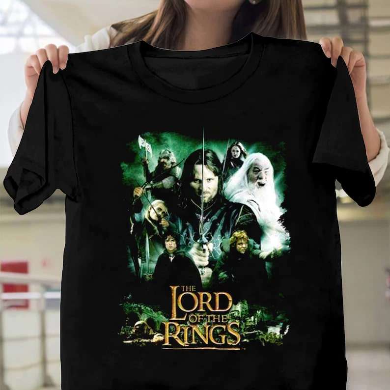 The Lord Of The Rings Epic Trilogy Aragorn Gandalf Frodo Graphic T-shirt