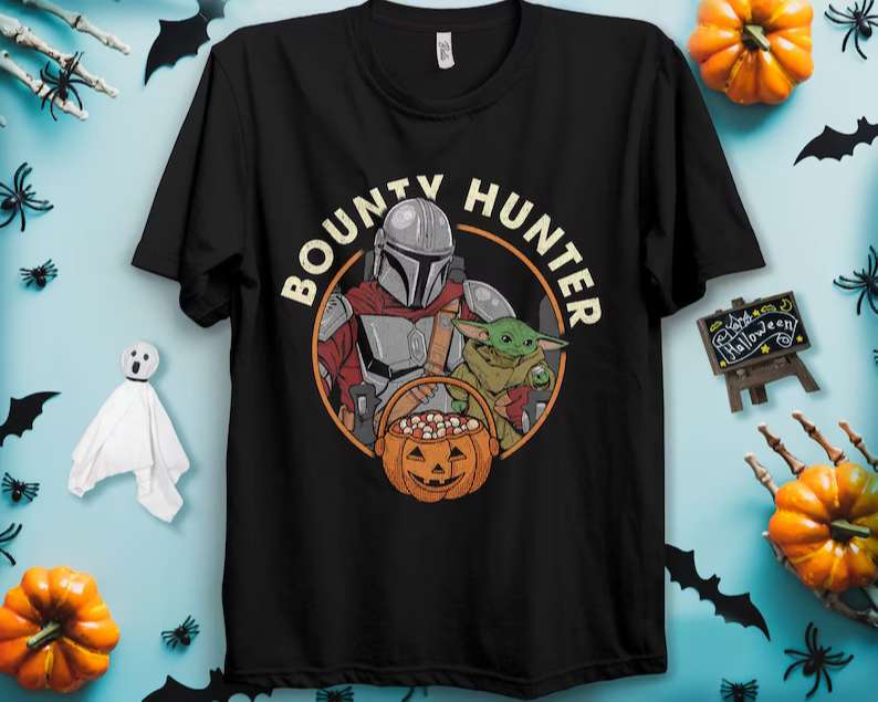 The Mandalorian Baby Yoda Halloween Bounty Hunter Star Wars T-shirt