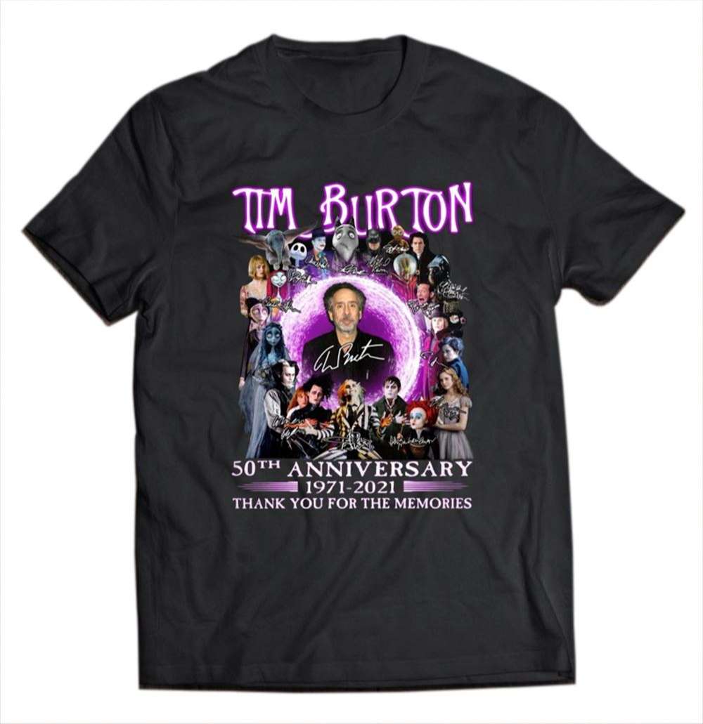 Tim Burton 50th Anniversary 1971 2021 Thank You For The Memories T-shirt