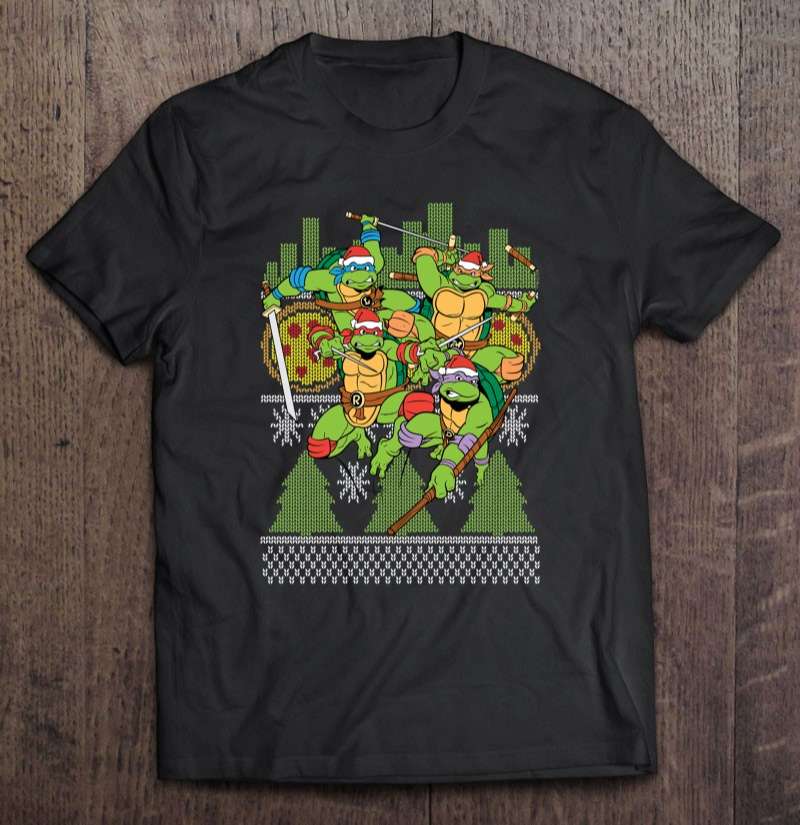 Tmnt Ugly Christmas Sweater All Characters T-shirt