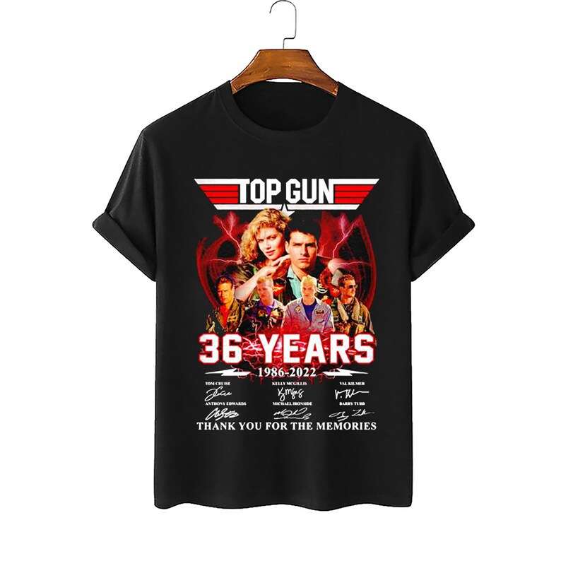 Top Gun 36 Years 1986-2022 Thank You For The Memories Signatures T-shirt Movie