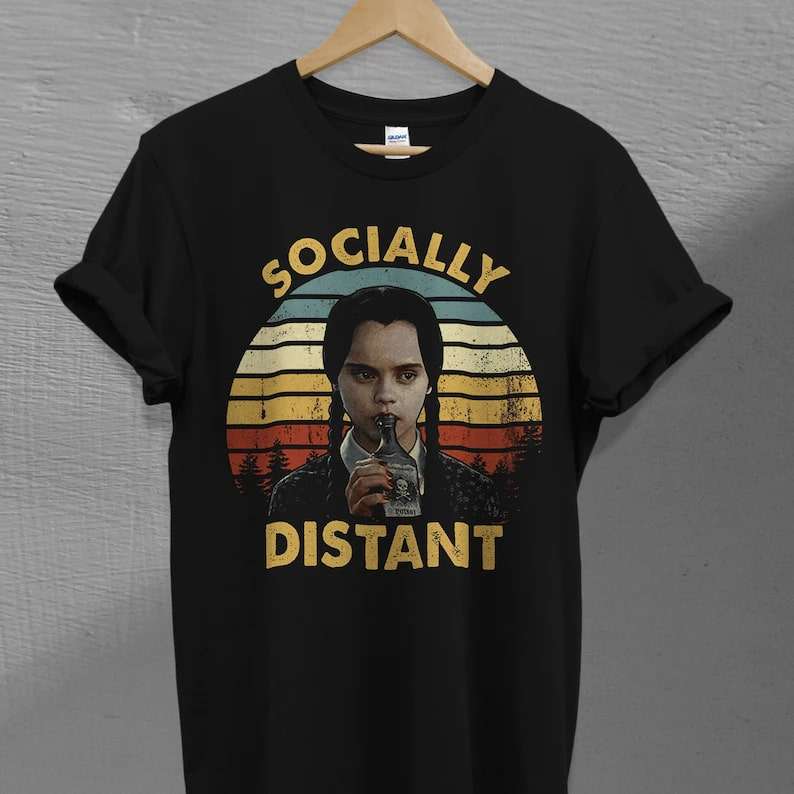 Vintage Socially Distant The Addams Family Movie T-shirt