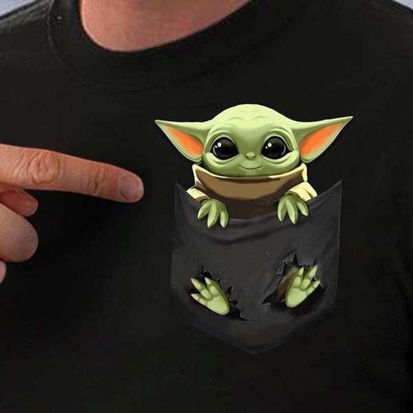 Yoda Faux Pocket The Mandalorian Baby Yoda Star Wars Classic Unisex T Shirt