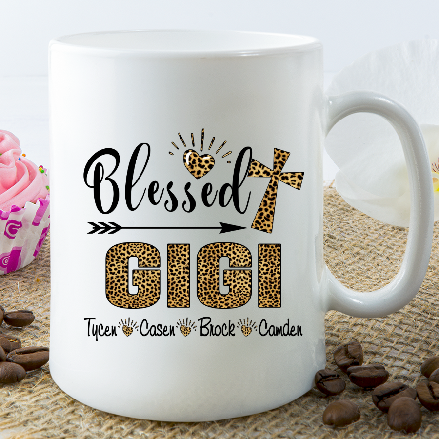 Custom Mug For Gigi Blessed Grandma 11oz 15 Oz Mug Gigi Leopard Skin Mug Mothers Day Mug Gift