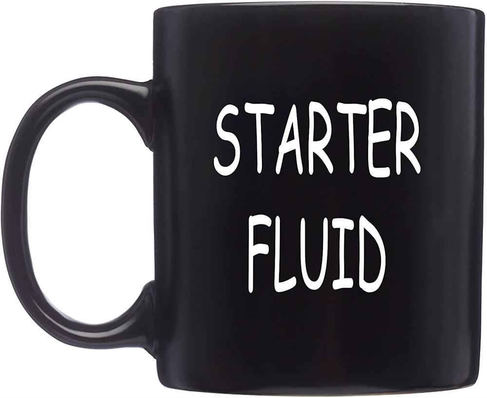 Funny Black Mechanic Coffee Mug Starter Fluid Novelty Cup Great Gift Idea For Men Car Enthusiast Hum