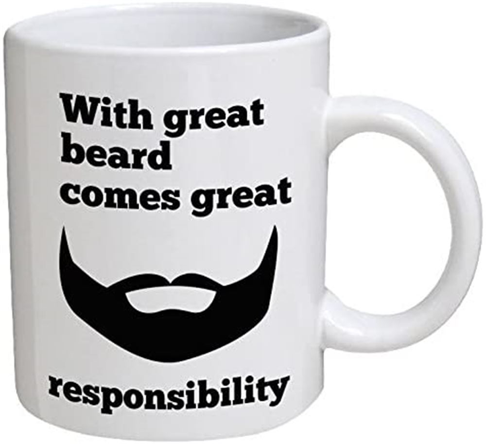 Funny Mug - With Great Beard Comes Great Responsibility - 11 Oz Coffee Mugs - Funny Inspirational An