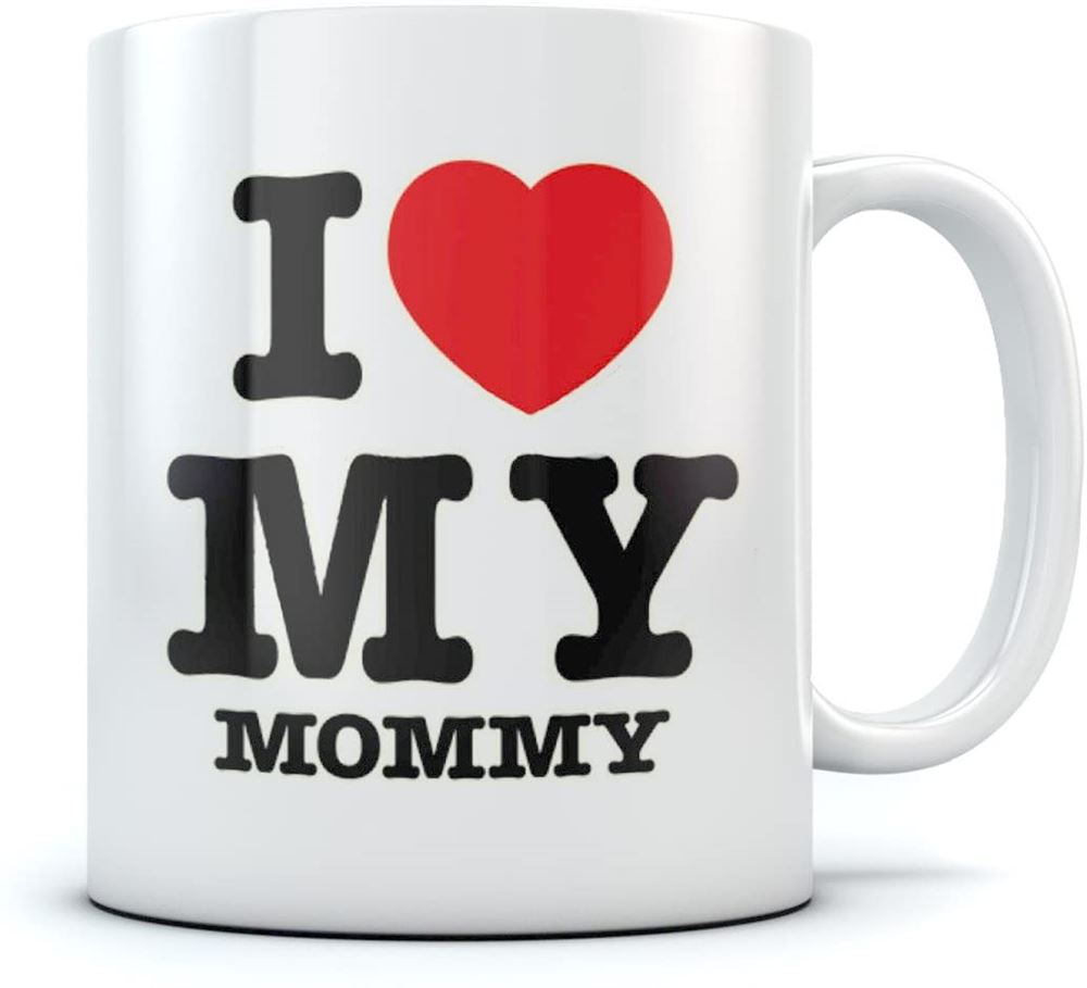 Gift For Mom Mothers Day Gifts Love My Mommy Ceramic Coffee Mugs For Women 15 Oz White