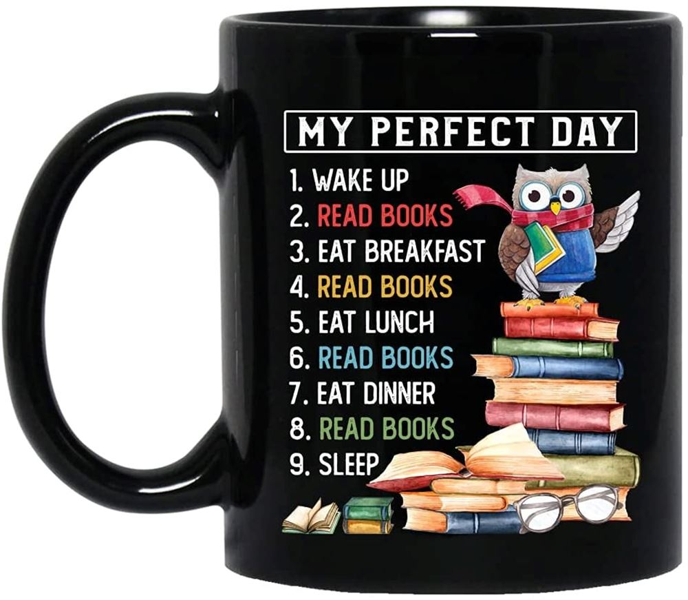 Happy Gear Mug My Perfect Day Read Books Ceramic Coffee Cups And Mugs For Reading Books Lovers Gift