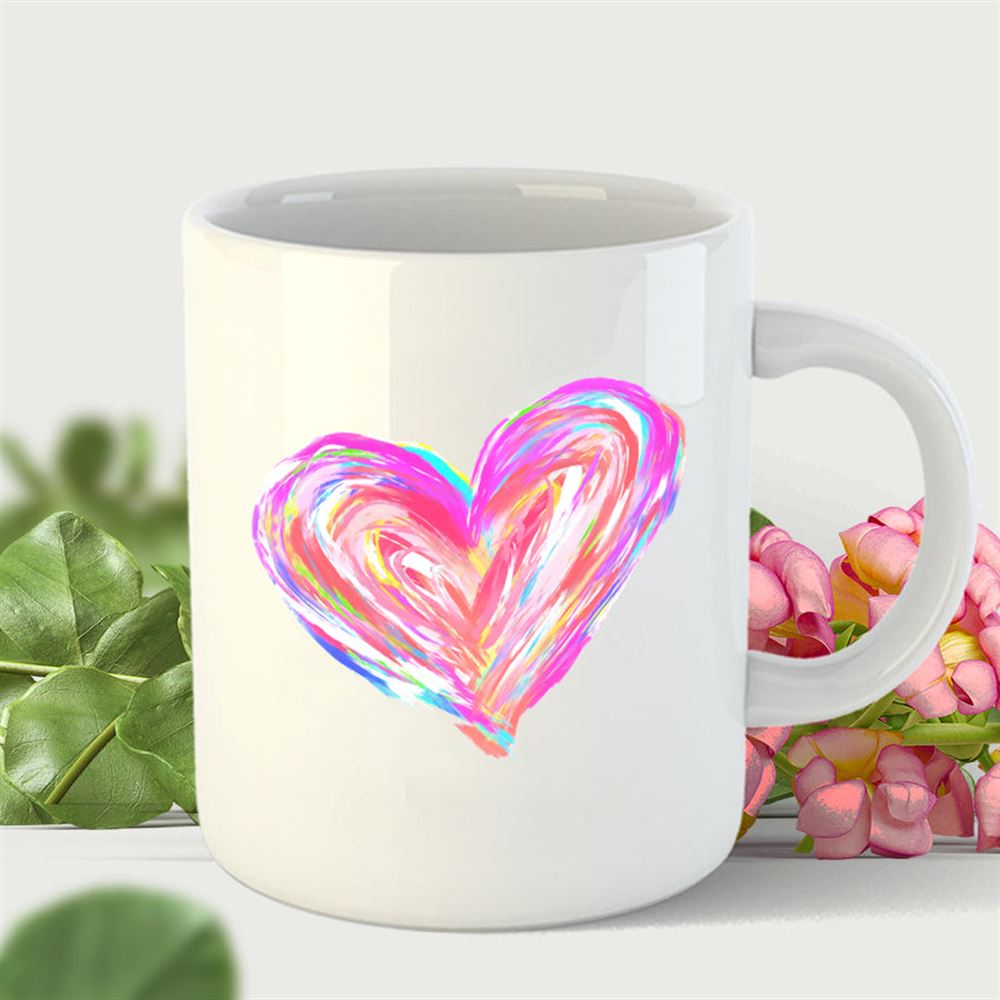 Heart Printable Colorful Rainbow Valentines Day