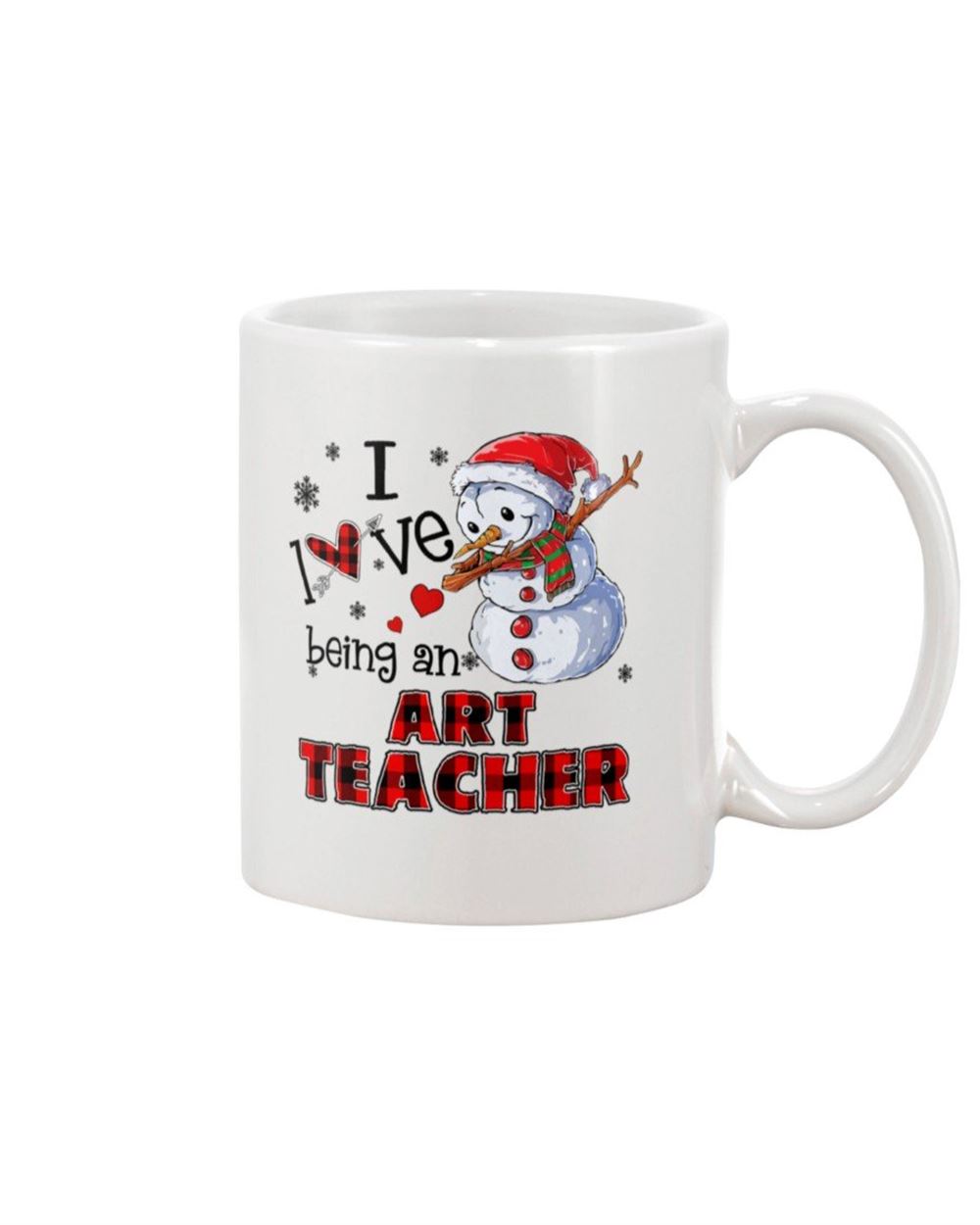 I Love Being An Art Teacher Christmas White Mug