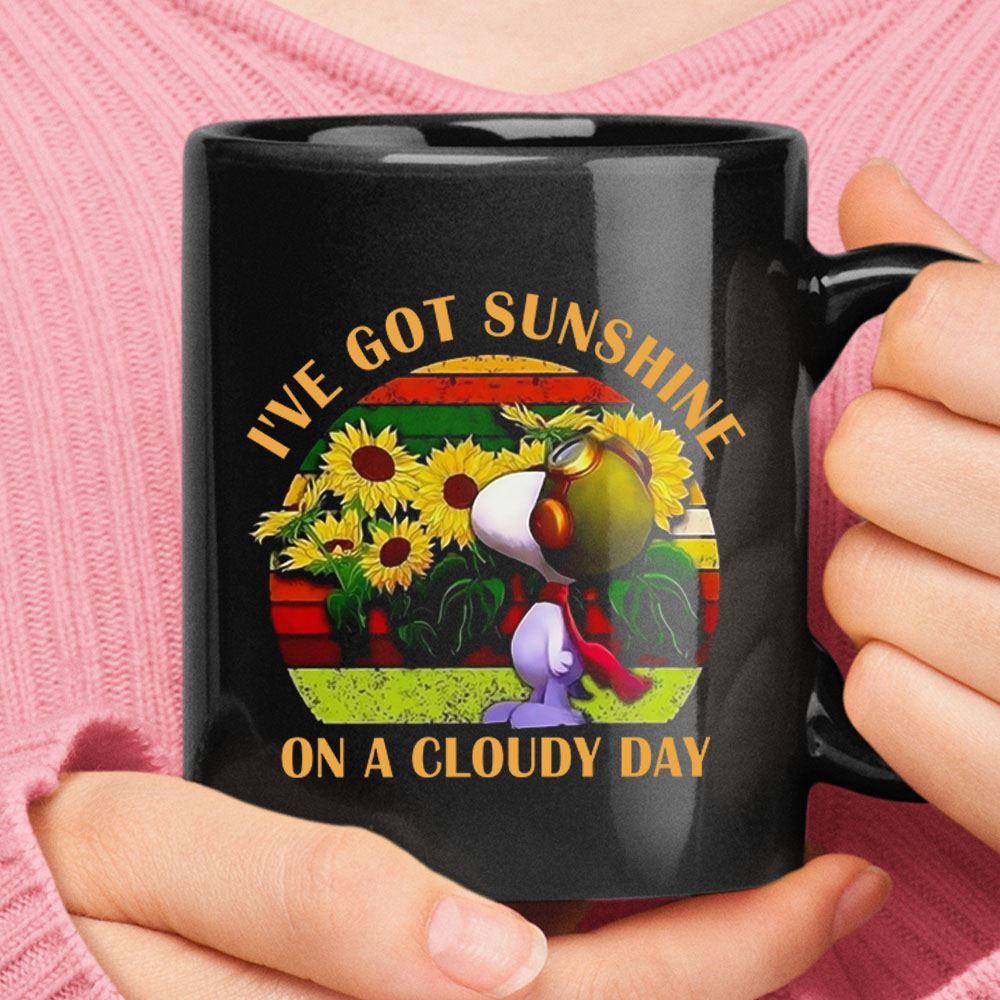 Ive Got Sunshine On A Cloudy Day Sunflower Flying Ace Snoopy Mug