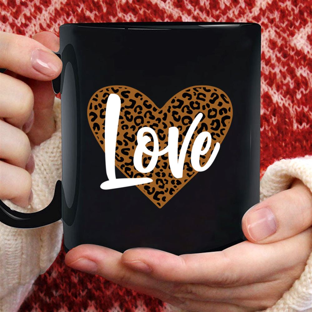 Love Leopard Print Heart Valentine