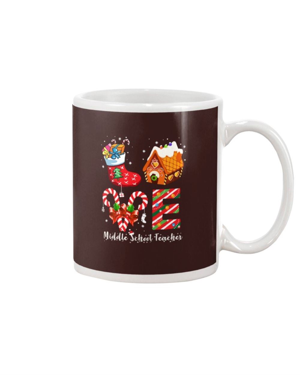 Middle School Teacher Christmas White Mug