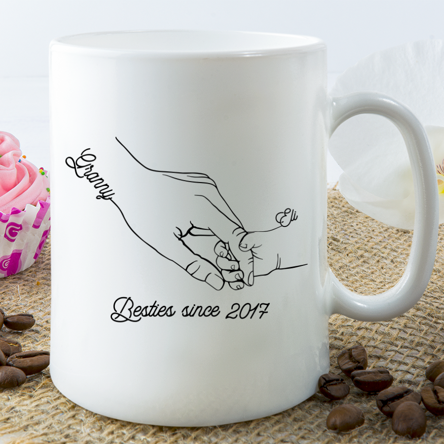 Personalized Mug Mother And Daughter Son Grandma And Grandkids Besties Mug