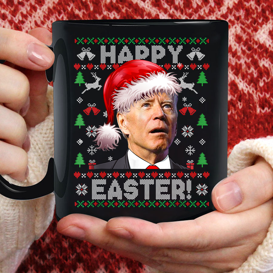 Santa Joe Biden Happy Easter Ugly Christmas Sweater Mug