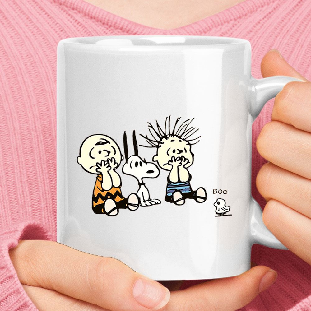 Small Ghost Woodstock Scare Charlie And Snoopy Halloween Mug