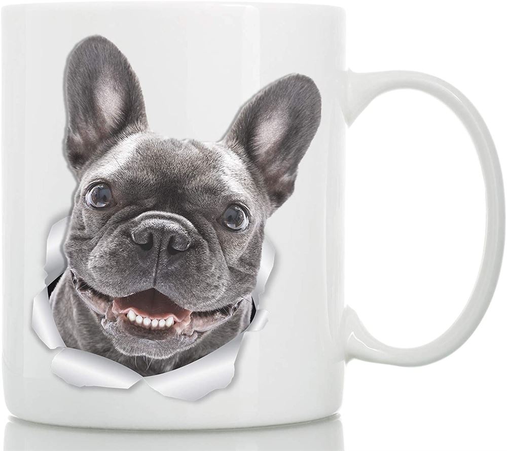 Smiling French Bulldog Mug - Ceramic French Bulldog Cofee Mug - Perfect French Bulldog Gifts - Funny